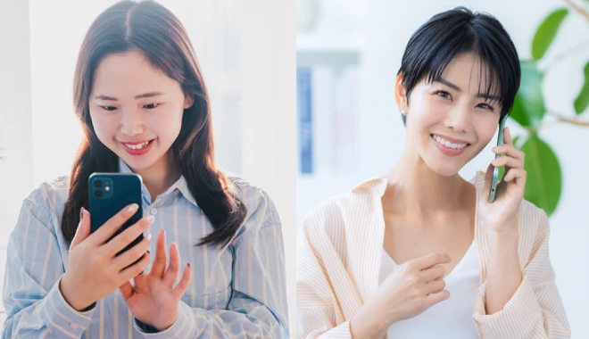 LINE電話で予約している風景