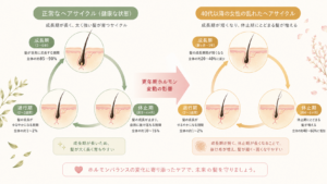 髪の成長サイクルとホルモン