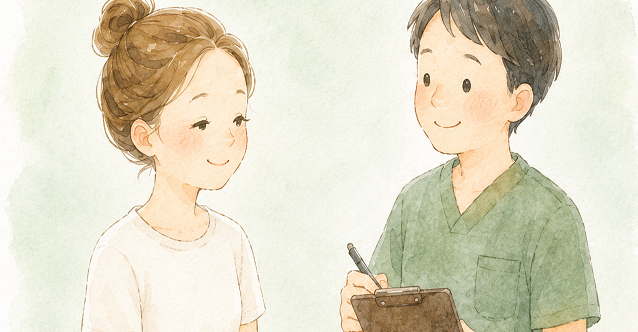 体調を確認しながら施術方針を相談するイラスト