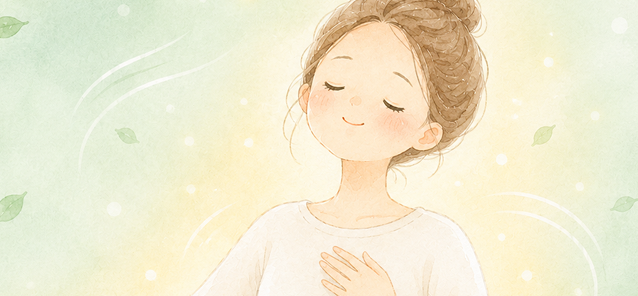 身体の回復する力を表す女性のイラスト