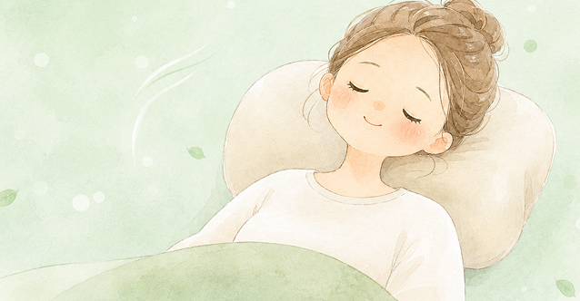 鍼灸施術中にリラックスして休息する女性のイラスト